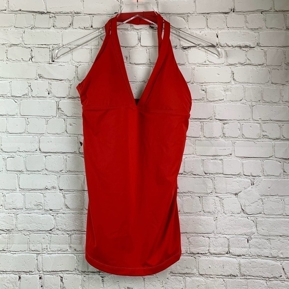 ATHLETA red side scrunch swim tank small - Picture 1 of 7